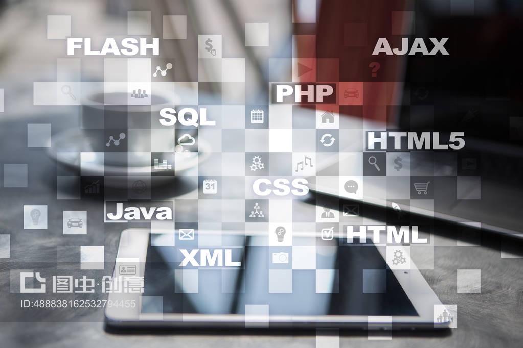 网络开发。编程。互联网和技术概念。Web development. Programming. Internet and technology concept.